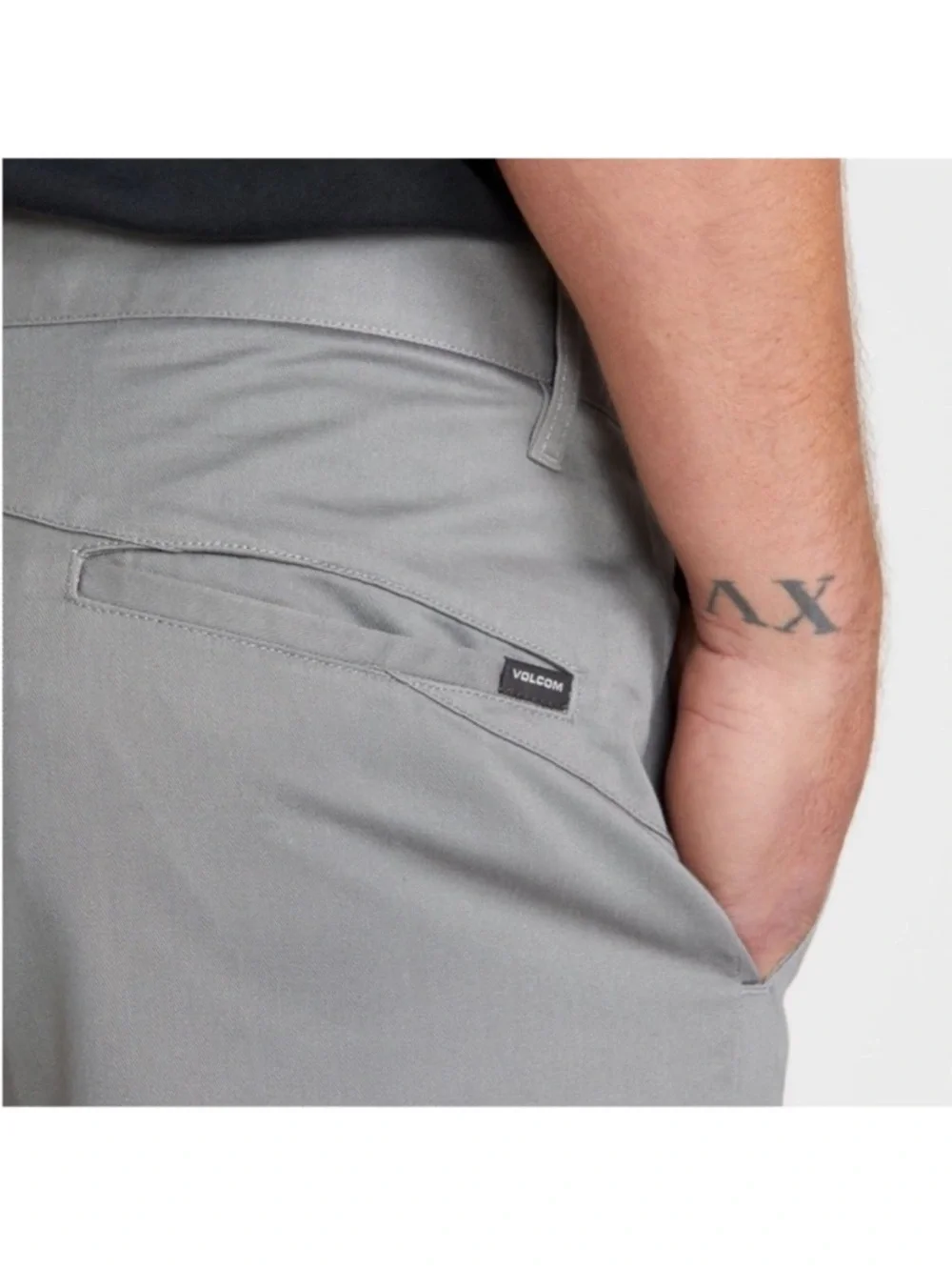 Volcom 40 Shorts VMonty Chino Stretch in Moonbeam Gray 22” pockets NWT